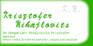 krisztofer mihajlovits business card